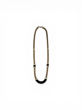 Vince Camuto Gold-Tone Mesh Necklace with Black Crescent